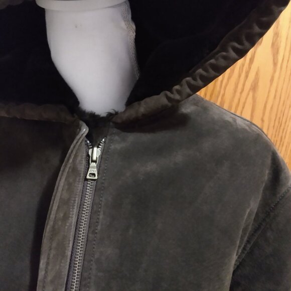 Jones New York Sport Women's Size L Faux Fur Lined Sude Brown Winter Jacket - Picture 5 of 13